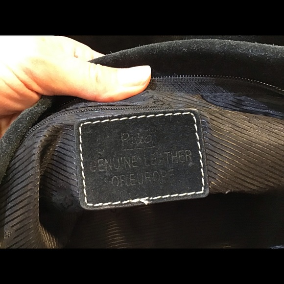 Palio black suede, leather flower deco bag, EUC! - Picture 8 of 8